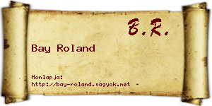 Bay Roland névjegykártya
